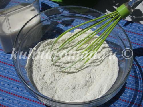 Оладьи на кефире без яиц с разрыхлителем. Ингредиенты: