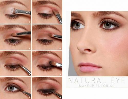 Естественный макияж глаз тенями. Глаза