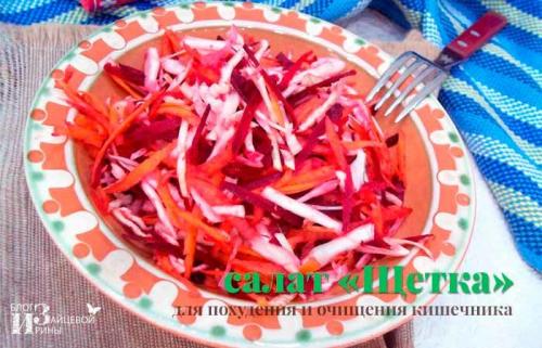 Салат щетка с мясом. Салат «Щетка для похудения и очищения кишечника