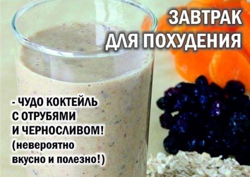 Кефир с отрубями и черносливом. Разгрузочный завтрак: коктейль с отрубями и черносливом в закладки 5