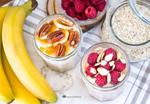 Овсянка с йогуртом для похудения. Ленивая овсянка в банке. Здоровый завтрак