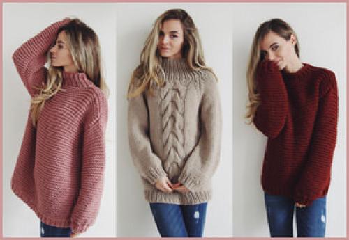 Свитер женский спицами схемы и описание крупной вязки. Рубрика: 14