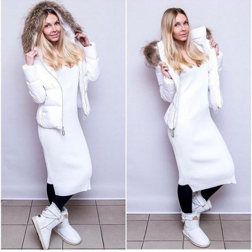 Какую обувь носить с длинным пуховиком зимой. Выбираем обувь под пуховик 04