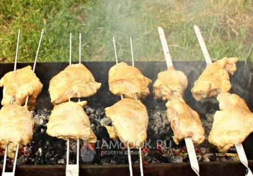 Маринад для шашлыка из бедрышек куриных. Шашлык из куриных бедрышек