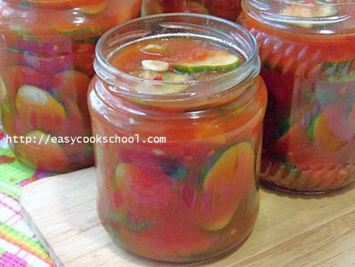 Салат огурцы в томате на зиму Обалденный рецепт. Огурцы в томате на зиму обалденные