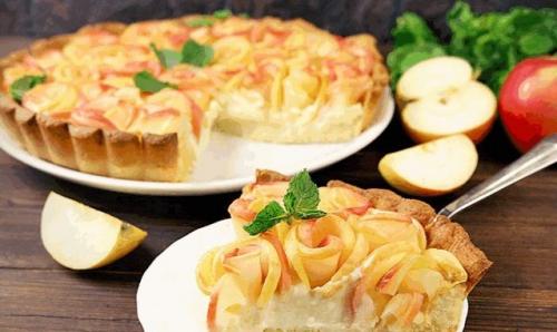 Яблочный тарт с заварным кремом. Тарт с яблоками и заварным кремом