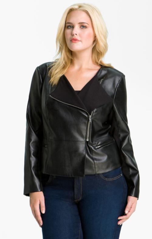 Кожаные куртки для полных. Как выбрать фасон