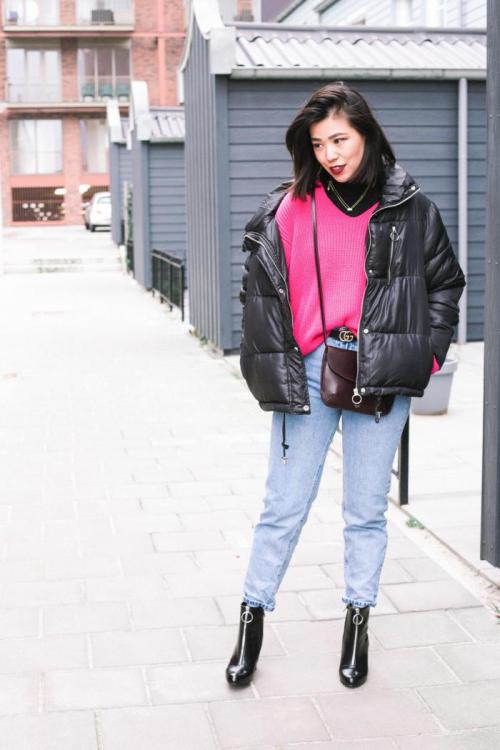 С чем носить момы зимой. С чем носить джинсы мом осенью