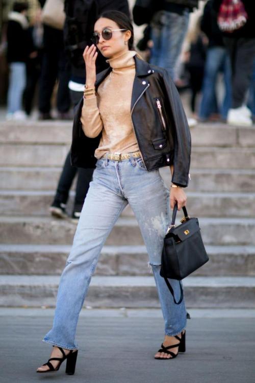 С чем носить момы зимой. С чем носить джинсы мом осенью