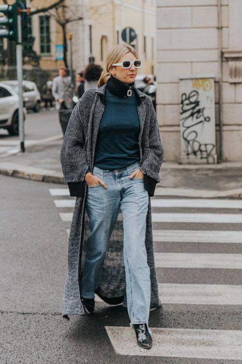 С чем носить момы зимой. С чем носить джинсы мом осенью