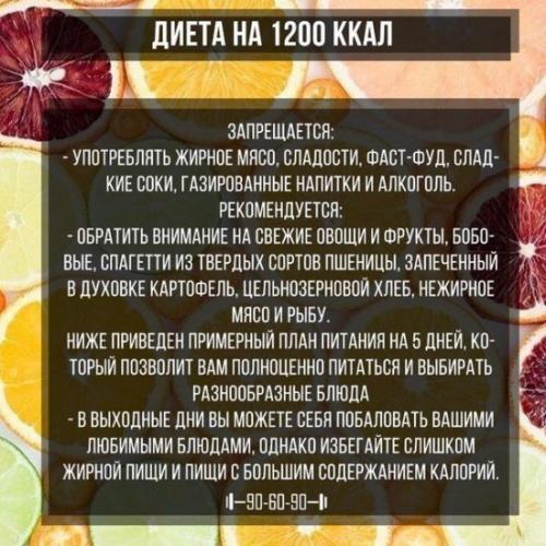 Диета на 1200 калорий в день меню на неделю из простых продуктов. Основные принципы диеты ПП