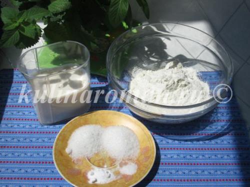 Оладьи без яиц пышные на кефире. Ингредиенты: