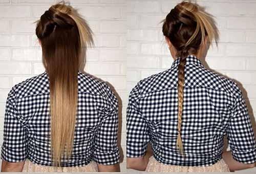 Как сделать каре без стрижки с лентой. Способ №1