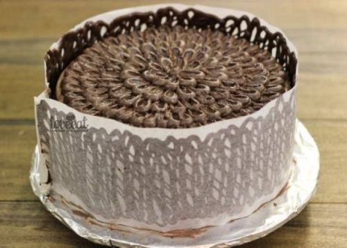 Шоколадный заборчик для торта. 06