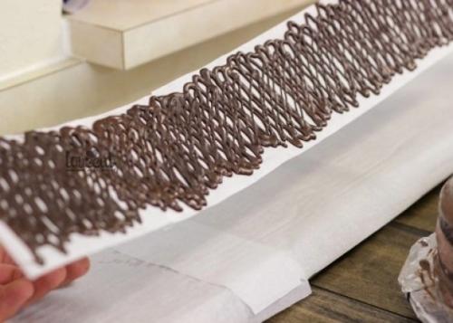 Шоколадный заборчик для торта. 04