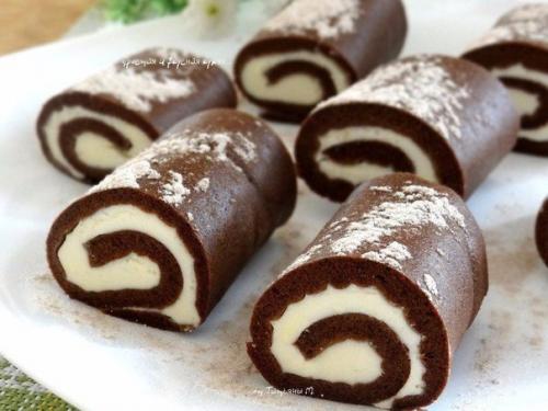 Шоколадные пирожные - рулетики. 01 Шоколадные пирожные - рулетики. 01