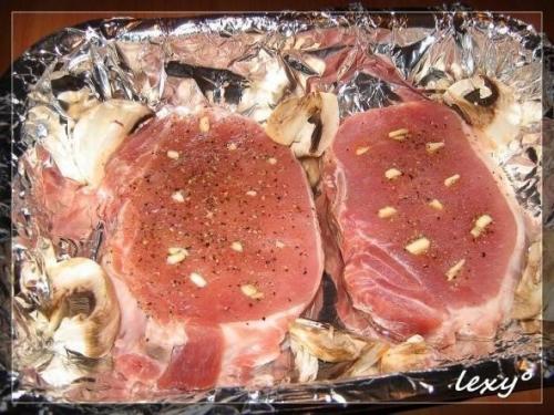 Острая свинина с сыром и грибами в духовке. 01 Острая свинина с сыром и грибами в духовке. 01