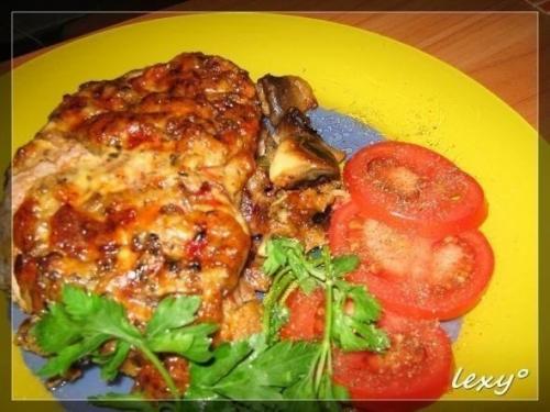 Острая свинина с сыром и грибами в духовке. 05 Острая свинина с сыром и грибами в духовке. 05