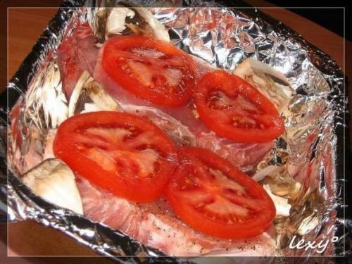 Острая свинина с сыром и грибами в духовке. 02 Острая свинина с сыром и грибами в духовке. 02