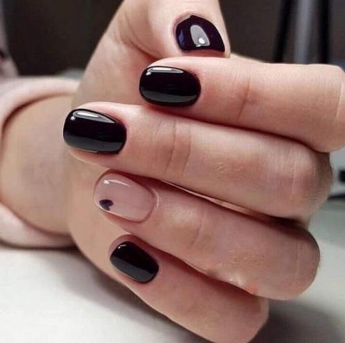 Такой шикарный черный маникюр. 01