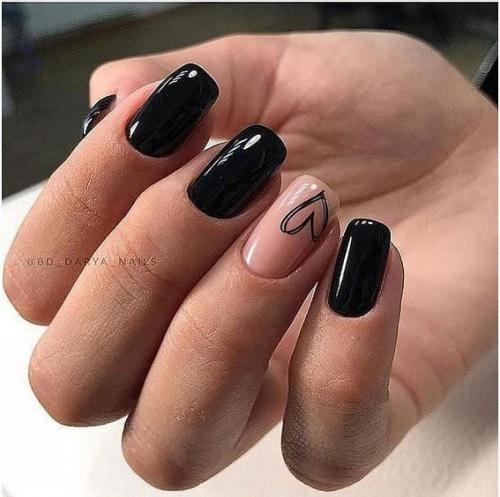 Такой шикарный черный маникюр. 03
