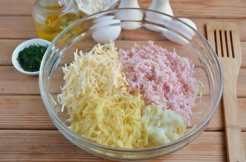 Драники с ветчиной, сыром и зеленью. 02 Драники с ветчиной, сыром и зеленью. 02