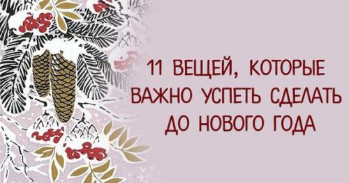 * 11 вещей, которые важно успеть сделать до нового года *.

