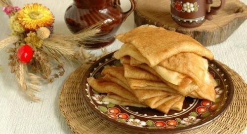 Тоненькие блинчики на молоке.