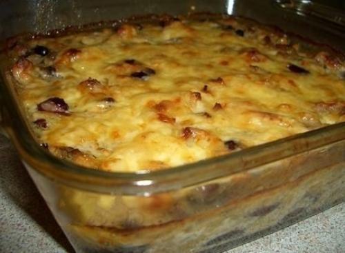 Жульен с курицей и грибами.

