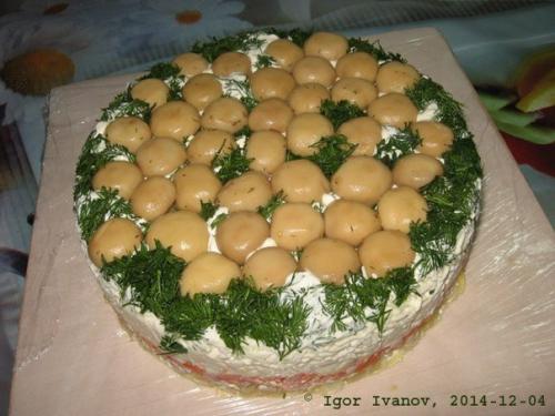 Салат Грибная Поляна (закусочный торт. 09 Салат Грибная Поляна (закусочный торт. 09