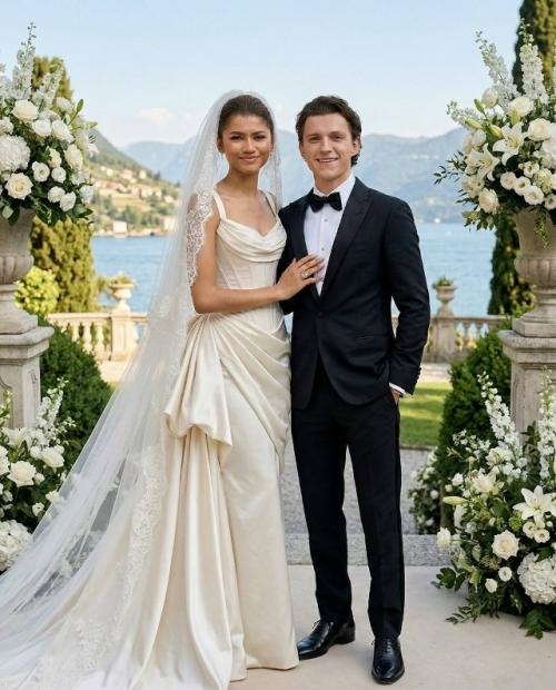 Зендея прокомментировала появившиеся в сети ИИ - снимки своей свадьбы с том холланд. 01