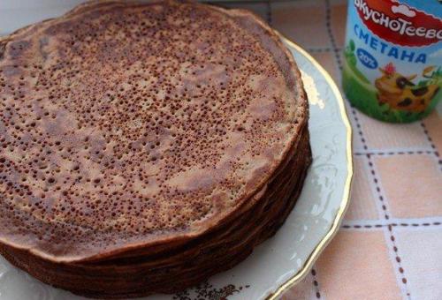 Шоколадные блинчики на молоке. 01 Шоколадные блинчики на молоке. 01