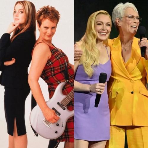 Линдси лохан и Джейми ли Кёртис во время презентации комедии чумовая пятница 2. 02