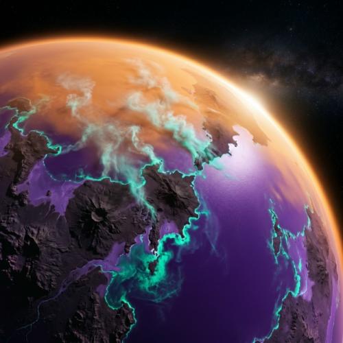 В случае если бы вы посмотрели на землю из космоса 3 миллиарда лет назад - она была бы не голубой.  