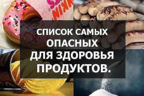 Список самых опасных для здоровья продуктов. Список самых опасных для здоровья продуктов.