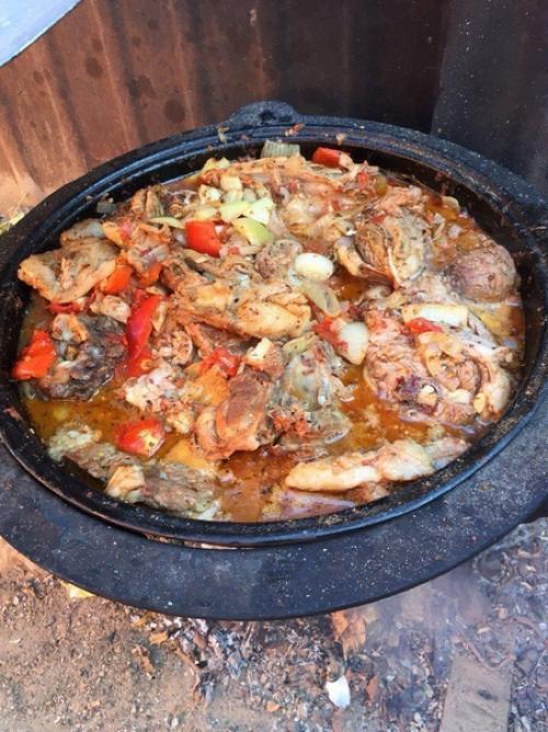 Хашлама в казане на костре. 06