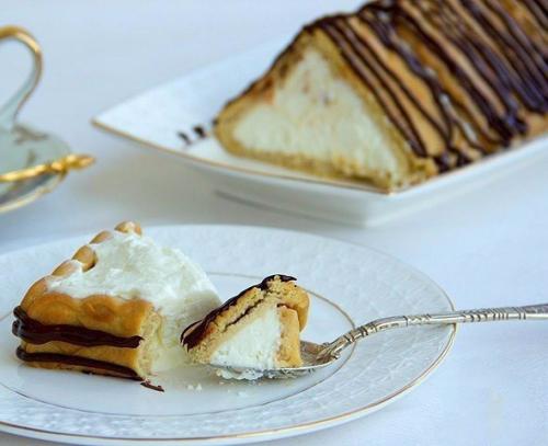 Десерт без выпечки творожный домик. 07