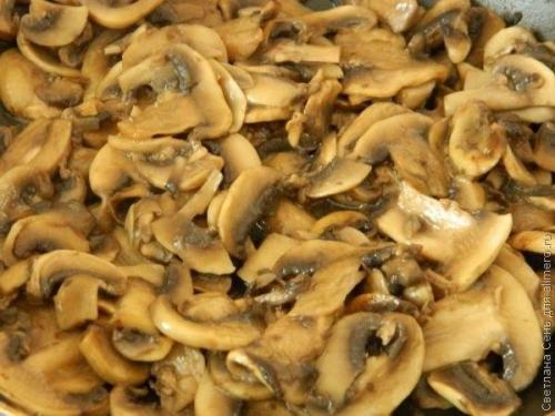 Грибной салат с курицей. 02