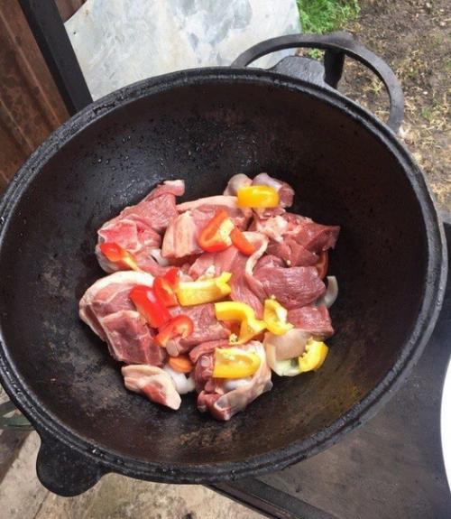 Хашлама в казане на костре. 01