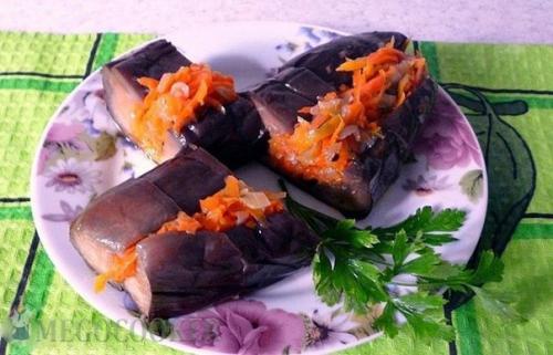 Баклажаны с морковкой фаршированные. Баклажаны с морковкой фаршированные.