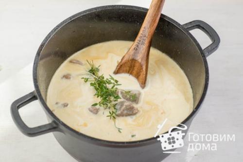 Телятина, тушенная со сливками и вином. 07