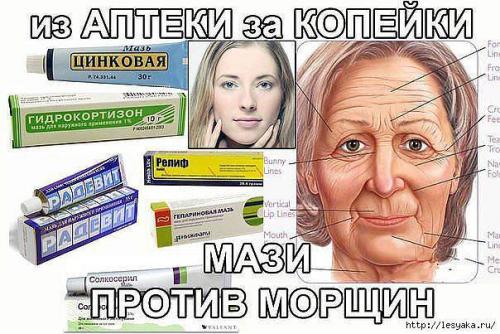 Мази против морщин за копейки.
