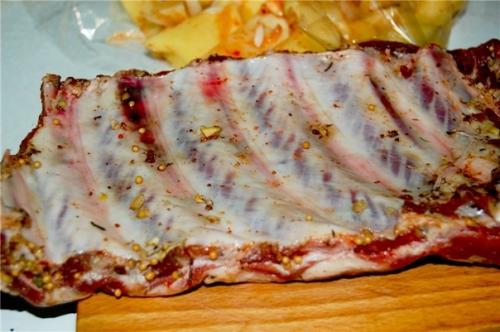 Рёбра свиные с картофелем в рукаве. 01