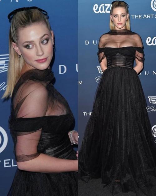 Aктриса из сериала Ривердэйл - лили Рейнхарт в шикарных нaрядах для кpасной дорожки! 02