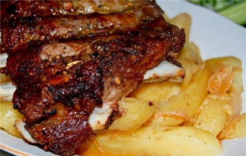 Рёбра свиные с картофелем в рукаве. 05