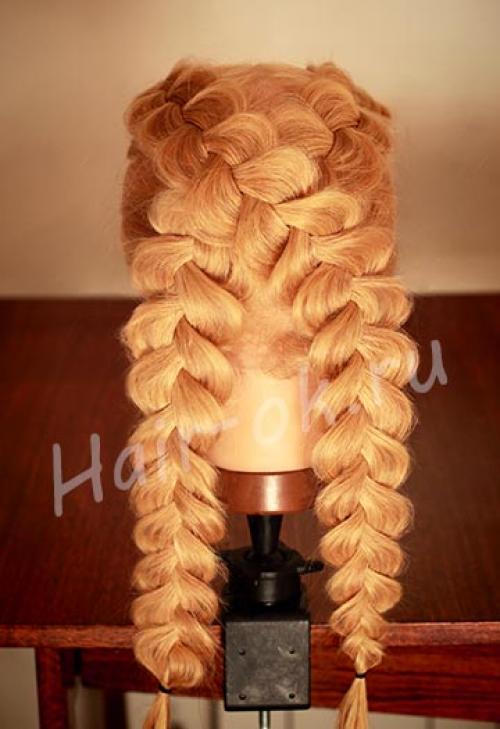 Как сделать косы в виде восьмерки. 04 Как сделать косы в виде восьмерки. 04