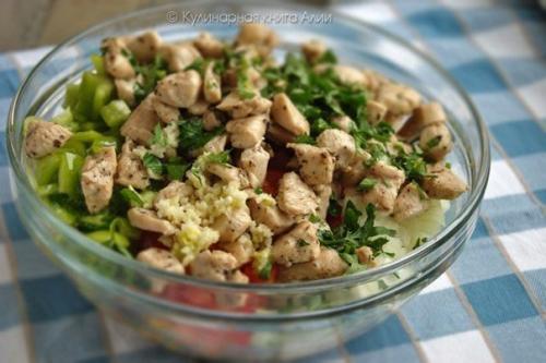 Салат с кукурузой и курицей. 04