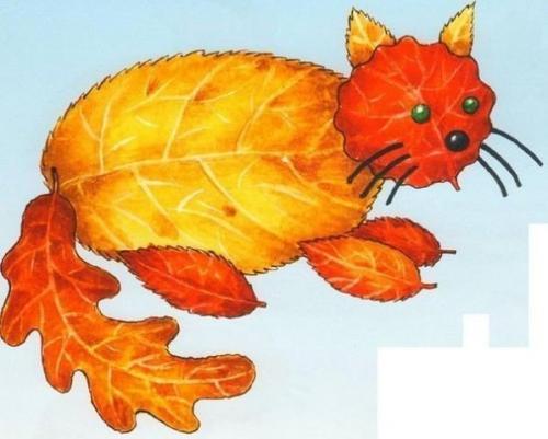 Подделки.  Из осенних листьев. 05