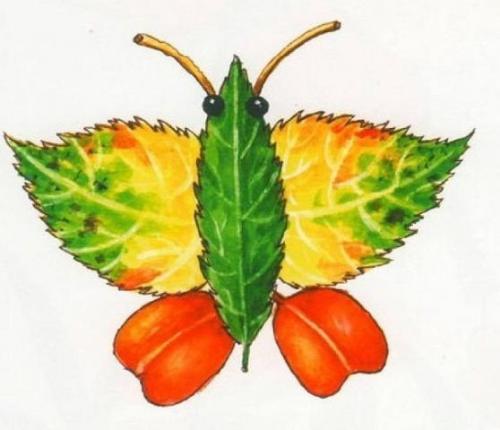 Подделки.  Из осенних листьев. 07