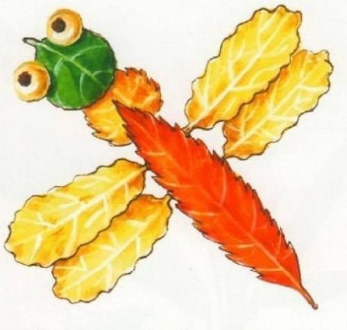 Подделки.  Из осенних листьев. 02